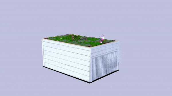 Auto-Mow_ Garage 2in1 – Flower Pot_White